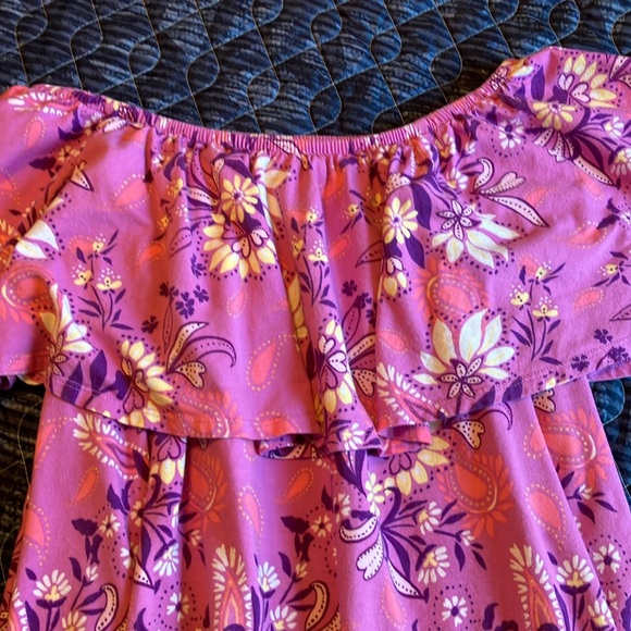 Pretty pink print knit top with ruffle sleeves by Woman Within, size 18, NWOT! - Picture 10 of 16